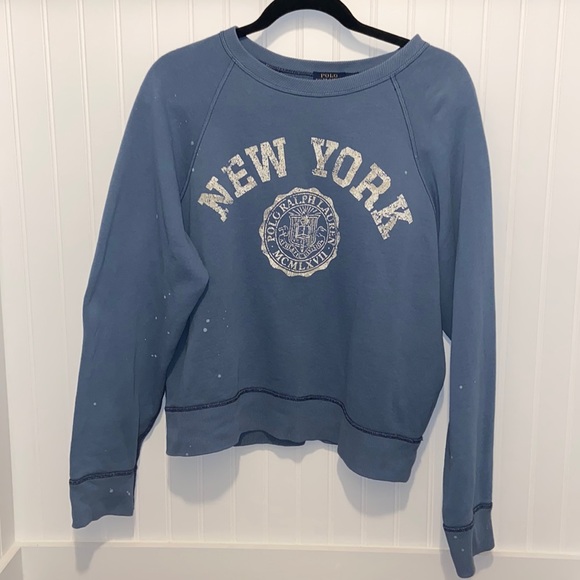 Polo Ralph Lauren Sweaters - Polo by Ralph Lauren New York Faux Paint Splatter Sweatshirt